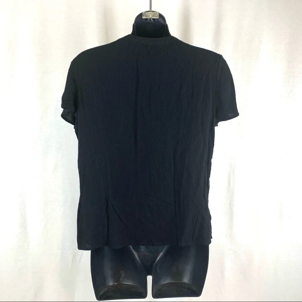 Croft and Barrow Black Boho Blouse, Size M - Picture 3 of 4